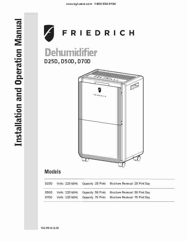 Frigidaire Dehumidifier D25D-page_pdf